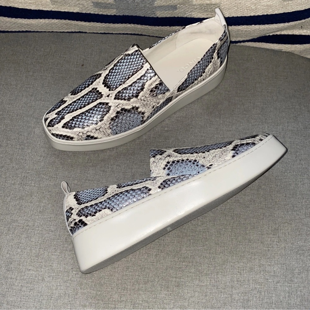 Vince Saxon 2 mottled snake blue/gray women's loafers NEW SZ 8/38 NEW